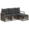 vidaXL Ensemble de canap&eacute; de jardin 4 pc Gris polyrotin