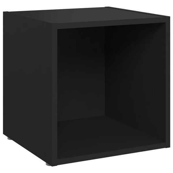 vidaXL Ensemble de meubles TV 3 pcs Noir Bois d'ing&eacute;nierie