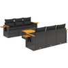 vidaXL Salon de jardin 7 pcs avec coussins noir r&eacute;sine tress&eacute;e