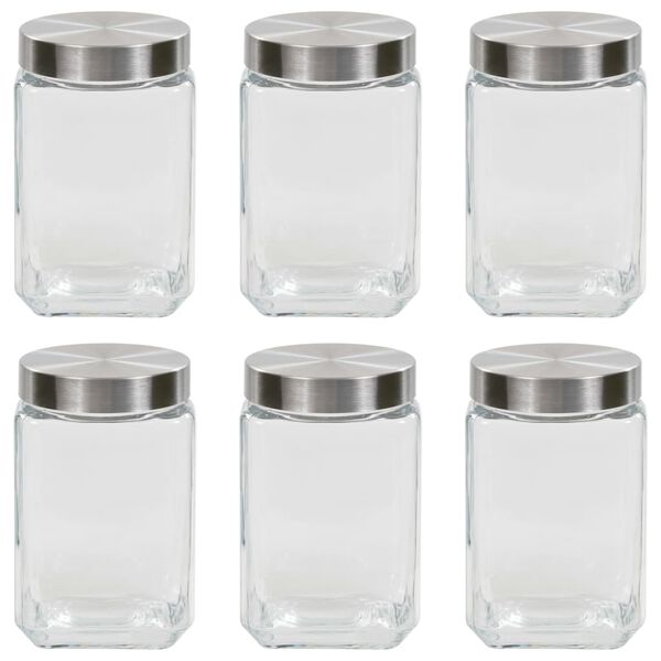 vidaXL Pots de conservation avec couvercle argenté 6 pcs 1700 ml