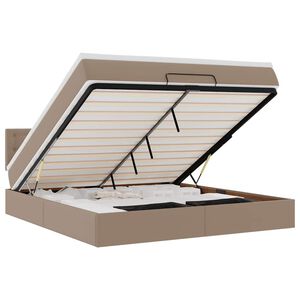 vidaXL Lit ottoman avec matelas & LED Cappuccino 180x200cm similicuir
