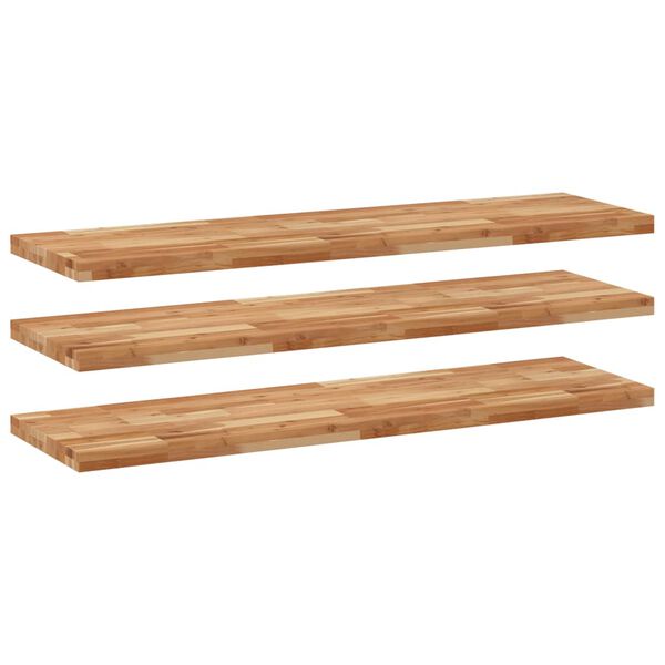 vidaXL &Eacute;tag&egrave;res flottantes 3 pcs 140x40x4 cm acacia massif &agrave; l'huile