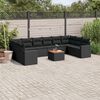 vidaXL Salon de jardin 11 pcs avec coussins noir r&eacute;sine tress&eacute;e