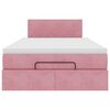 vidaXL Cadre de lit ottoman avec matelas rose 120x200 cm velours
