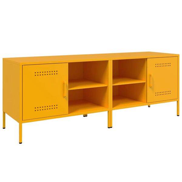 vidaXL Meubles TV 2 pcs jaune moutarde 68x39x50,5 cm acier