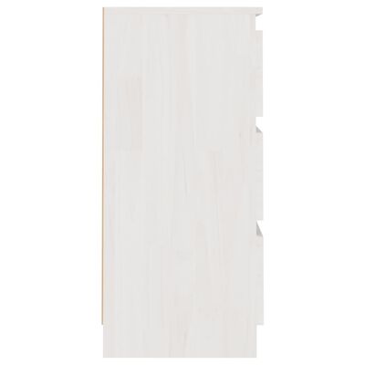 vidaXL Table de chevet Blanc 40x29,5x64 cm Bois de pin solide