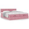 vidaXL Cadre de lit ottoman avec matelas rose 160x200 cm velours