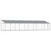 vidaXL Cage pour chien avec toit et porte gris 10x2x2m acier galvanis&eacute;