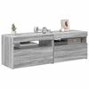 vidaXL Meubles TV 2 pcs avec lumières LED Sonoma gris 60x35x40 cm