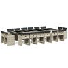 vidaXL Ensemble &agrave; manger de jardin et coussins 17 pcs gris clair rotin