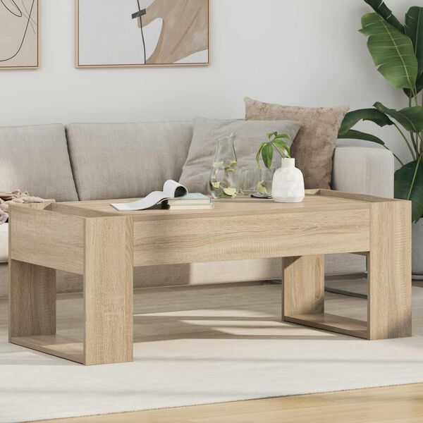 vidaXL Table basse Ch&ecirc;ne Sonoma 110 x 50 x 41 cm Bois d'ing&eacute;nierie
