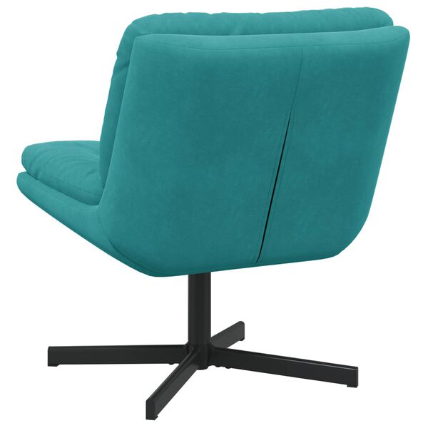 vidaXL Fauteuil relaxant pivotant Turquoise 63 x 75 x 76 cm Velours