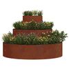 vidaXL Cache-pot de jardin Marron 90 x 90 x 20 cm Acier patin&eacute;