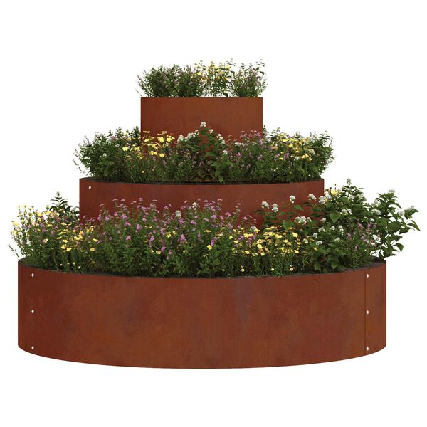 vidaXL Cache-pot de jardin Marron 90 x 90 x 20 cm Acier patin&eacute;