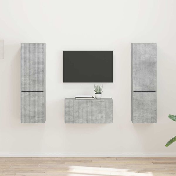 vidaXL Ensemble meuble TV 5 pcs Gris b&eacute;ton Bois d'ing&eacute;nierie
