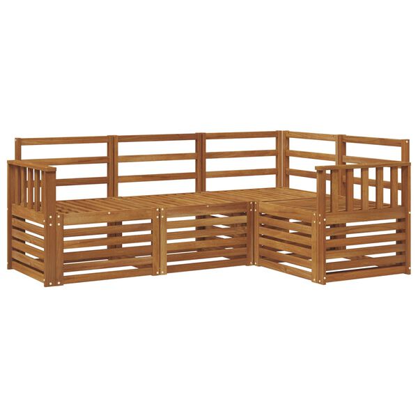 vidaXL Ensembles de canap&eacute;s 4 pcs Naturel Bois d'Acacia Massif
