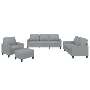 vidaXL Ensemble de canap&eacute;s 4 pcs avec coussins Gris clair Tissu