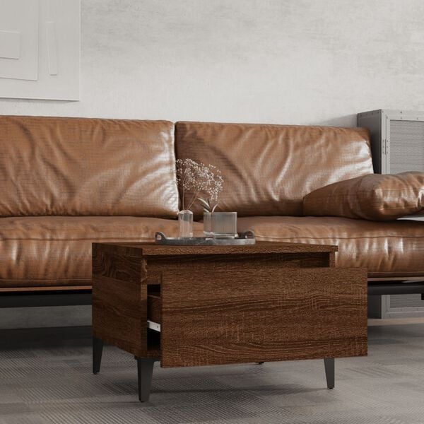 vidaXL Tables d'appoint 2 pcs Ch&ecirc;ne marron 50x46x35 cm Bois ing&eacute;nierie