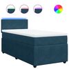 vidaXL Sommier &agrave; lattes de lit avec matelas bleu 90x190 cm velours