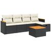 vidaXL Salon de jardin 6 pcs avec coussins noir r&eacute;sine tress&eacute;e