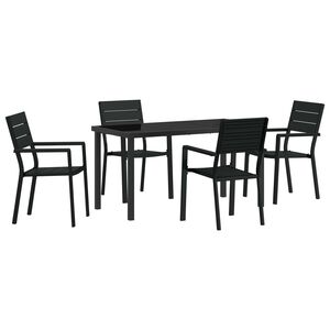 vidaXL Ensemble de salle &agrave; manger pour jardin 5 pcs Noir