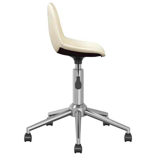 vidaXL Chaise pivotante de bureau Cr&egrave;me Tissu