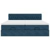 VidaXL Cadre de lit ottoman avec matelas bleu fonc&eacute; 180x200 cm velours