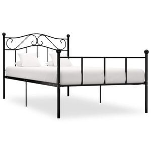 vidaXL Cadre de lit sans matelas noir m&eacute;tal 90x200 cm