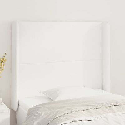 vidaXL Tête de lit avec oreilles Blanc 83x16x118/128 cm Similicuir