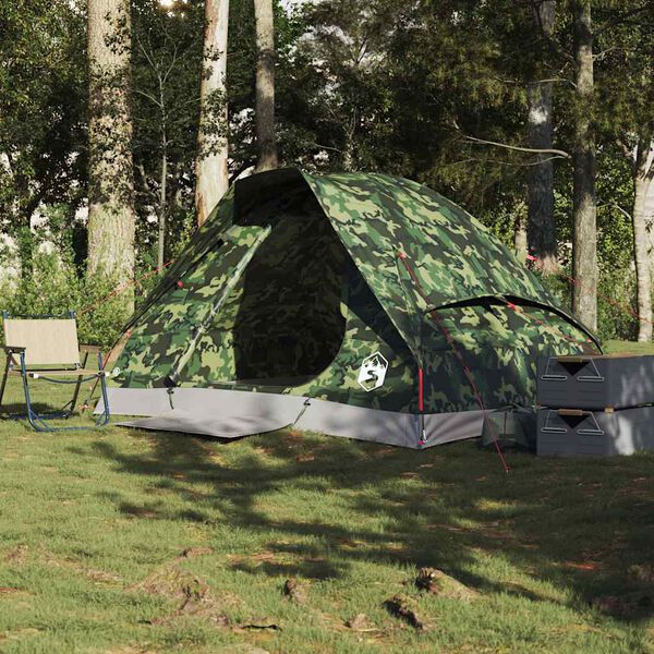 vidaXL Tente de camping à dôme 2 personnes camouflage imperméable