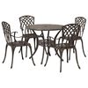 vidaXL Ensemble de salle &agrave; manger pour jardin 5 pcs Bronze Aluminium