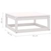 vidaXL Salon de jardin 3 pcs Blanc Bois de pin massif