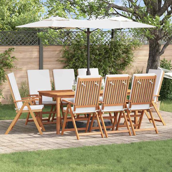 vidaXL Chaise de jardin 8 pcs Marron et blanc 57 x 71,5 x 104 cm