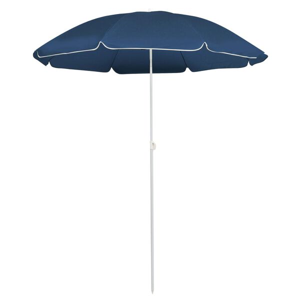 vidaXL Parasol de jardin avec m&acirc;t en acier bleu 180 cm
