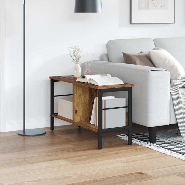 vidaXL &Eacute;tag&egrave;re Bois Ancien 82 x 32 x 47 cm Bois d'ing&eacute;nierie