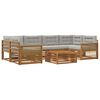 vidaXL Ensemble de canap&eacute;s d'ext&eacute;rieur 7 pc Naturel et gris clair