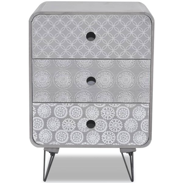 vidaXL Armoire lat&eacute;rale avec 3 tiroirs Gris