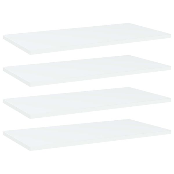 vidaXL Panneaux de biblioth&egrave;que 4 pcs Blanc 60x30x1,5 cm Agglom&eacute;r&eacute;