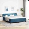 vidaXL Lit &agrave; ressorts avec matelas Bleu fonc&eacute; 180 x 200 cm Velours