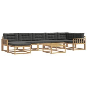 vidaXL Ensemble de canap&eacute;s d'ext&eacute;rieur 8 pc Blanc et anthracite