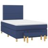 vidaXL Sommier &agrave; lattes de lit avec matelas bleu 120x190 cm tissu