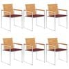 vidaXL Chaises de jardin lot de 8 avec coussins Bois de teck massif