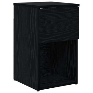 vidaXL Armoire de lit Ch&ecirc;ne noir 29 x 31,5 x 49 cm Bois d'ing&eacute;nierie