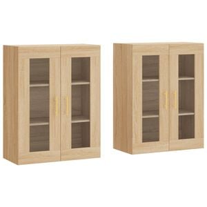 vidaXL Armoires murales 2 pcs ch&ecirc;ne sonoma bois d'ing&eacute;nierie