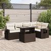 vidaXL Salon de jardin avec coussins 6 pcs marron r&eacute;sine tress&eacute;e