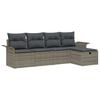 vidaXL Ensemble de canap&eacute; de jardin 5 pc Gris polyrotin