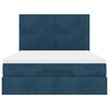 vidaXL Cadre de lit ottoman avec matelas bleu fonc&eacute; 140x190 cm velours