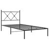 vidaXL Cadre de lit métal sans matelas avec tête de lit noir 90x190 cm
