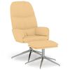 vidaXL Chaise de relaxation avec tabouret Blanc cr&egrave;me Similicuir daim