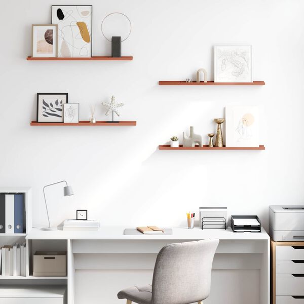 vidaXL &Eacute;tag&egrave;re Murale 4 pcs Rouge 80 x 9 x 3 cm Bois d'ing&eacute;nierie